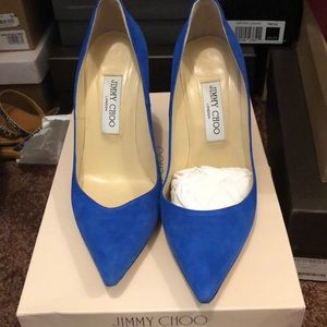 Blue Suede Jimmy Choo Pumps